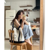 キャンバスバッグ レディースバッグ 大容量 人気 2023年新作 ジッパー 学生ハンドバッグ 通勤 万能トートバッグ