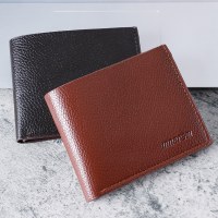 ジッパー付きショートウォレットメンズウォレット横型メンズウォレット卸売超薄型学生二つ折りシンプルなPUレザー
