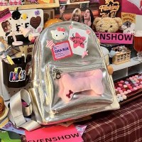 小さなバックパック ピンク スター ボーン バックパック レザー トレンディ カジュアル