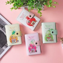 漫画カードホルダー女性のための卸売韓国語版大容量マルチカードスロット PU レザー小銭入れカードホルダー抗消磁バックルカードホルダー