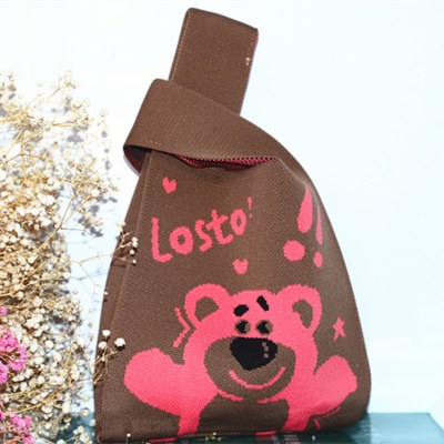 2024 ホットスタイル学生ランチボックスバッグレディースハンドバッグトートバッグバケットニットバッグ