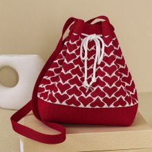 2024 新ニットウールバケットバッグ日本と韓国の多用途ハンドバッグカジュアルトートバッグランチボックス