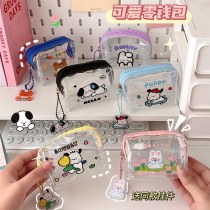 漫画小銭入れコイン収納袋透明防水学生コインバッグミニポータブル小さな財布