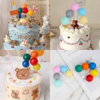 カラフルな虹色のプラスチック立体バルーンストリング子供の赤ちゃんの誕生日ケーキベーキングデコレーションプラグインオーナメント