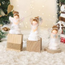 Cunjie 新しいクリスマス天使生地タッセルスカート女の子クリスマス人形ペンダントクリスマス装飾用品