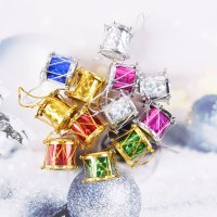 クリスマス小さなドラム 2.5CM3cm レーザー小さなブロンズドラム クリスマス用品 クリスマスツリーペンダント