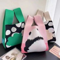 インパンダ織りバッグ ハンドバッグ 通勤 通勤バッグ かわいい カジュアル ウール ニットバッグ