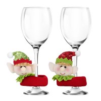 新しいワイングラスハグスパンコール布男性と女性のカップルギフトクリスマス家の装飾クリスマスパーティー用品