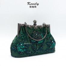 レトロなビーズ刺繍バッグ、手刺繍チャイナドレスバッグ、レディースバッグ、イブニングバッグ、刺繍ハンドバッグ
