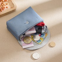 新しい本革小銭入れレディースコインバッグ小銭入れ第一層牛革小さな 財布 カードキーを収納可能