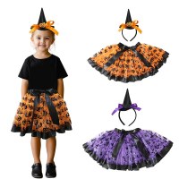ハロウィンパーティー 子供用演出衣装 チュチュスカート ガーゼスカート 2点セット チュチュスカート カチューシャセット