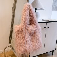 タッセルファーリートートバッグ、ファッショナブルな脇の下の大容量ショルダーバッグ、女性通勤ハンドバッグ、ファッショナブルなファーリーバッグ