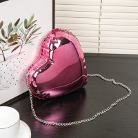 ハート型の絶妙な小さなバッグ、トレンディな韓国バージョン、多用途のチェーンショルダークロスボディガールバッグ