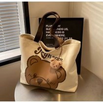新しいキャンバスショルダーバッグ、多用途な通勤トート、かわいい大容量学生スクールバッグ、ハンドバッグ