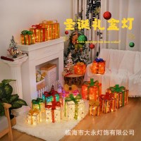 新しいクリスマスギフトボックス 3 点セット折りたたみライトストリングホリデー小道具ギフトボックスの装飾品装飾ライト