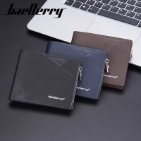 新しいメンズショートウォレット横型ビジネスマルチカードスロットジッパー小銭入れ男性用
