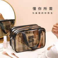 新しい PVC 二層ウェットとドライの分離水泳バッグ肥厚透明バス防水フィットネスバッグトイレタリーバッグ化粧品バッグ