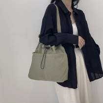 日本製キャンバス大容量バケットバッグ女性のための 2024 夏の新しいファッション女性のトレンディなショルダークロスボディバッグトートバッグ