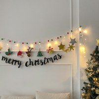 クリスマスデコレーションフォトウォールブーケホオジロパーティーアレンジメントデコレーションクリップクリスマスツリーフェルト小旗