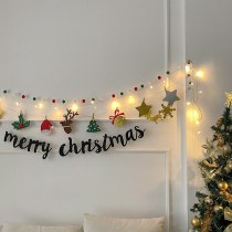 クリスマスデコレーションフォトウォールブーケホオジロパーティーアレンジメントデコレーションクリップクリスマスツリーフェルト小旗