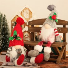 クリスマス装飾北欧スタイルルドルフ顔のない人形装飾品クリスマスファーボールニット老人人形人形