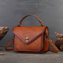 第一層牛革レディースハンドバッグストリートレトロメッセンジャーバッグレディースハイエンドエンベロープバッグ 本革 ショルダークロスボディバッグ