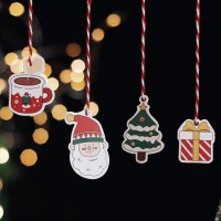 新しいクリスマス カード サンタ クロース ギフト ボックス包装装飾タグ花花束ケーキ行挿入