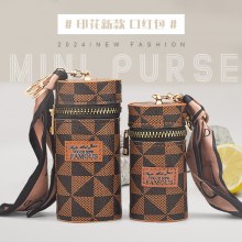 新しいスタイルの女性のコンパクトポータブルキーペンダントシルクスカーフ小さなバッグかわいいバケツスタイルのファッションシンプルな口紅バッグ