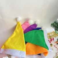 クリスマス 大人用 マルチカラー クリスマス帽子 クリスマスコスチューム帽子 ブルーグリーン 不織布帽子
