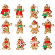 新しいジンジャーブレッドマンペンダントクリスマスツリーオーナメントPVCクリスマスオーナメント