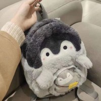 かわいいペンギンバックパック女性のぬいぐるみバッグ漫画人形バッグ幼稚園小さなスクールバッグミニソフトかわいいガールバッグ