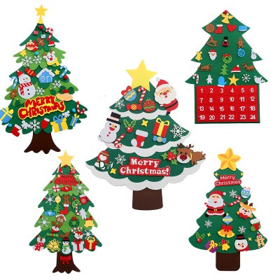新しいフェルトクリスマスツリー不織布クリスマス装飾子供の手作りペンダント教育立体クリスマスツリー