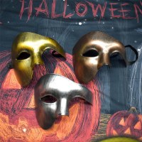 ハロウィーンカーニバル、1つの - ヘアハーフフェースファントムマスク、アンティークオペラファントムボール、お祝いのパーティーナイトクラブマスク