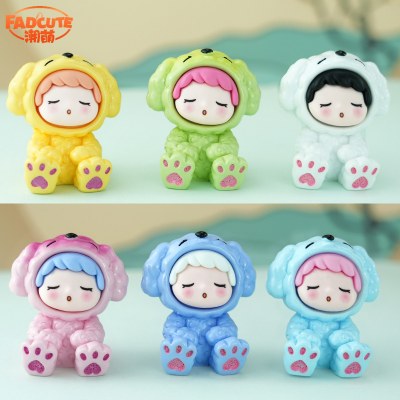 新製品かわいい人形樹脂小さな装飾をかわいいオフィスデスクトップハンディクラフトマイクロ - シーンシーンの装飾品