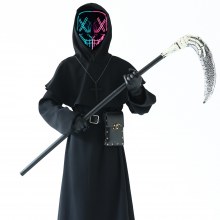 ハロウィンホラーコスチューム発光マスク少年コスチュームドレスアップマントマント服大人の小道具