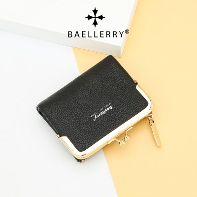 Baellerry 新しいレディース財布レトロライチ柄ショート多機能折りたたみ高級財布