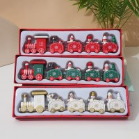 クリスマス木製電車の飾りクリスマス幼稚園子供アセンブリギフトショップウィンドウフェスティバルギフト