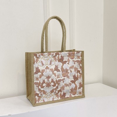 韓国風文学レディースバッグ、新しいスタイル、トレンディ、格好良い、大容量、コットンとリネン、ファッショナブルな仕事と通勤ハンドバッグ、ランチバッグ