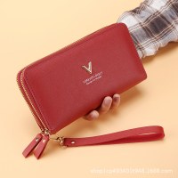 女性用財布 ダブルジッパー小銭入れ レディース クラッチ 携帯電話収納バッグ 大容量カードホルダー 女性用