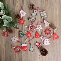 クリスマスデコレーション、小さな木製ペンダント、クリスマスタグ、無垢材クリスマスペンダント、ウッドチップカービングペンダント、吊り下げ飾り