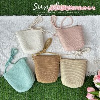 春夏新作ライトボード大人バッグトレンディショルダークロスボディバッグ手作りDIYかわいい織りチェンジストローバッグ