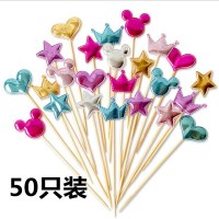 ベイクドケーキデコレーションスパンコール反射 Pu 五芒星ピーチハート 50 ピースデザートデコレーション