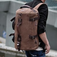 韓国スタイルのキャンバスバックパックメンズトレンディな学生バッグ若者旅行バッグコンピュータ大容量バックパックメッセンジャーバッグ