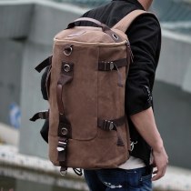 韓国スタイルのキャンバスバックパックメンズトレンディな学生バッグ若者旅行バッグコンピュータ大容量バックパックメッセンジャーバッグ