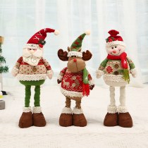 伸縮脚人形、雪だるま、鹿と老人の人形、ショッピングモールバーのホリデーデコレーションクリスマスギフト