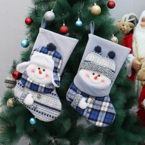 新しいクリスマス到着ブルーニット生地クリスマスパーティーの装飾靴下ギフトバッグクリスマスツリーのペンダントの装飾品
