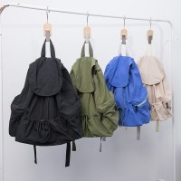 ファッションプリーツ巾着ナイロンバックパック女性のニッチトレンド大容量フリップ学生バックパック女の子のためのバックパック