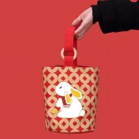 レッドバケツバッグかわいいキャンバスバッグ企業年次総会ギフトプリントハンドバッグ