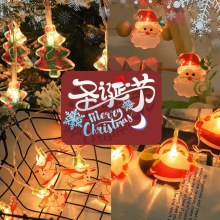 LED クリスマスライトストリングバッテリークリスマスツリー装飾ストリングライトホリデーシーンアレンジメントサンタクロースランタン