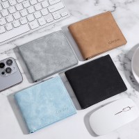 財布メンズショートウォレットファッションシンプルな水平マットソフトレザー財布カードバッグメンズ薄型学生財布卸売